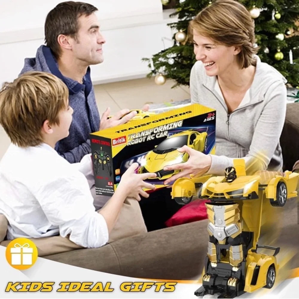 Remote Control Car, Transform Robot RC Cars for Kids Toys, 2.4Ghz 1:18 Scale